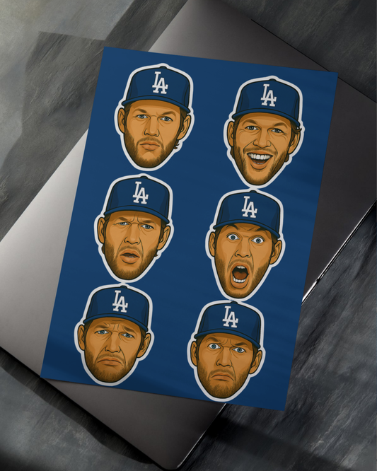 8x10 Dodgers Sticker Sheet – Clayton Kershaw (Drop 1)